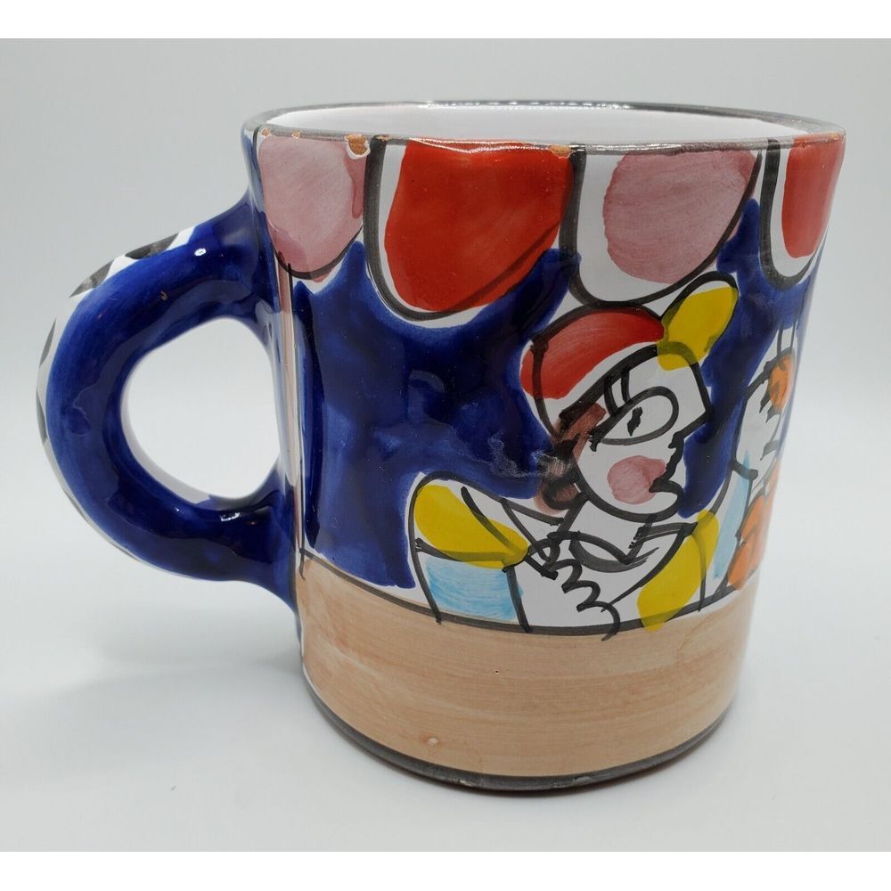 Abstract Pottery Coffee Mug Made In Italy‎